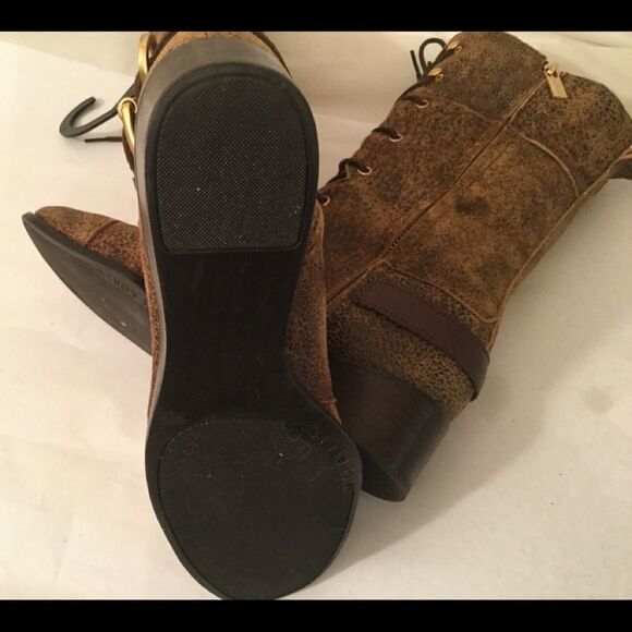 Michael Kors Speckled Leather Suede Lace up Wedge - Picture 11 of 13